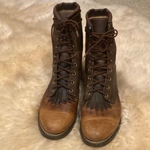 Vintage Lace-up Leather Boots Men’s 8 Women’s 10